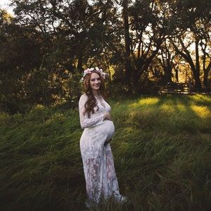 Lace Maternity Dress with Built In Slip